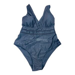 Temp Me Black Swimsuit-one-piece Crossback Size 24W Deep V Neck for Women's